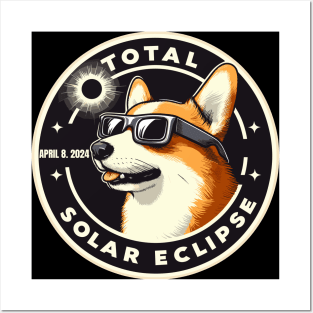 Funny Corgi Total solar eclipse 2024 Posters and Art